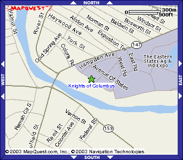 Map to Knights of Columbus Hall